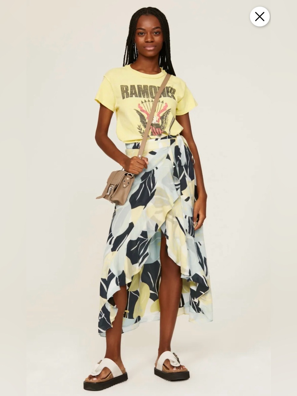 The Kooples Paris Flowy High-Low Floral Wrap Skirt Size S
